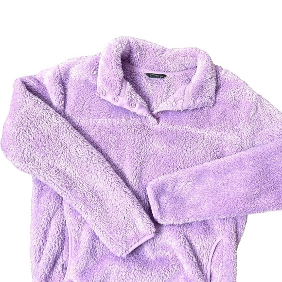 Eddie Bauer Purple Fast Plush Fleece Snap Mock Neck Cozy Soft Pullover Medium - Picture 5 of 16
